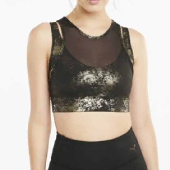 Puma luxe mesh overlay bra - Picture 1 of 5